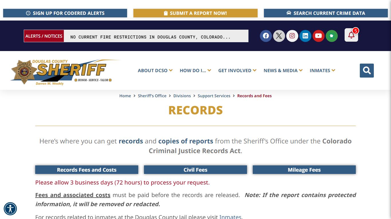 Records and Fees - Douglas County Sheriff's Office